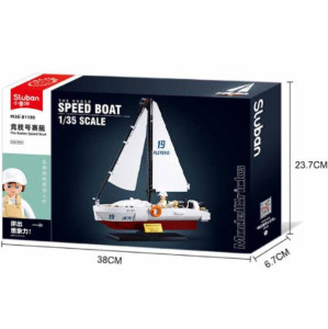 Конструктор SLUBAN B1190 Model Bricks, Скоростной катер Родео, 1:35, 260 деталей