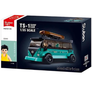 Конструктор SLUBAN B1191 Model Bricks, Бусик с сёрфером, 1:35, 276 деталей