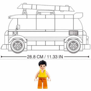 Конструктор SLUBAN B1191 Model Bricks, Бусик с сёрфером, 1:35, 276 деталей
