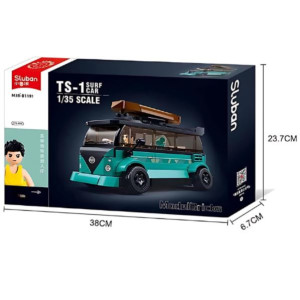 Конструктор SLUBAN B1191 Model Bricks, Бусик с сёрфером, 1:35, 276 деталей