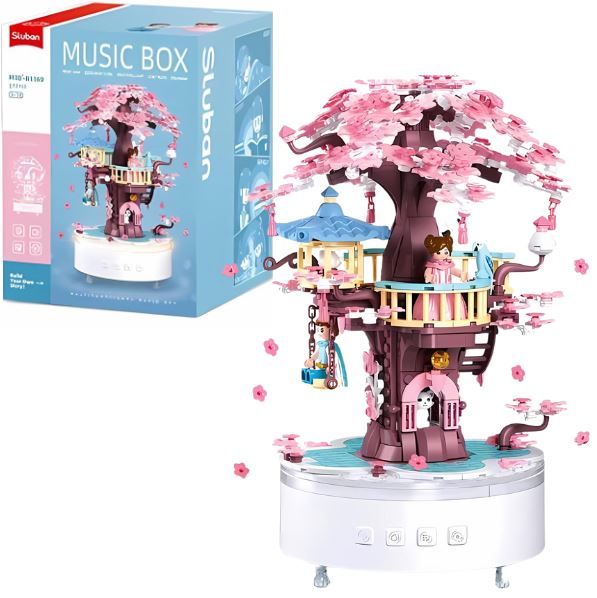 Конструктор лего SLUBAN B1169 Music Box, Домик на дереве, музыкальный, 577 деталей