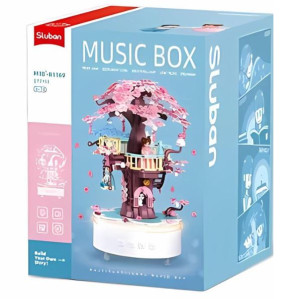 Конструктор лего SLUBAN B1169 Music Box, Домик на дереве, музыкальный, 577 деталей