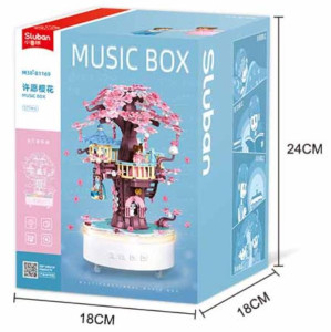 Конструктор лего SLUBAN B1169 Music Box, Домик на дереве, музыкальный, 577 деталей