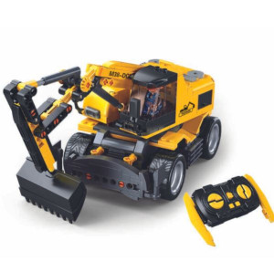Конструктор SLUBAN лего B1155 Power Bricks, Колесный экскаватор на р/у, 353 детали