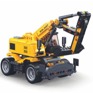 Конструктор SLUBAN лего B1155 Power Bricks, Колесный экскаватор на р/у, 353 детали