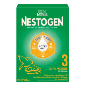Заменитель грудного молока Nestle Nestogen 3 ActivGro, детская смесь, 12m+, 600 гр
