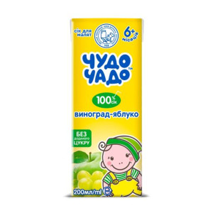 Сок детский Чудо-Чадо Яблоко-виноград, 6m+, 200мл