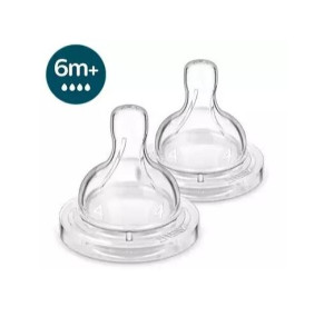 Соска силиконовая для бутылочки AVENT Anti-Colic SCY764/02, быстрый поток, 6m+, 2шт