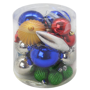 Набор елочных игрушек N26 Шарики D4-8см, 24шт