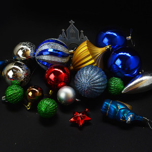 Набор елочных игрушек N26 Шарики D4-8см, 24шт