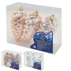 Набор елочных игрушек 9339 Шишка, D12см, 3шт