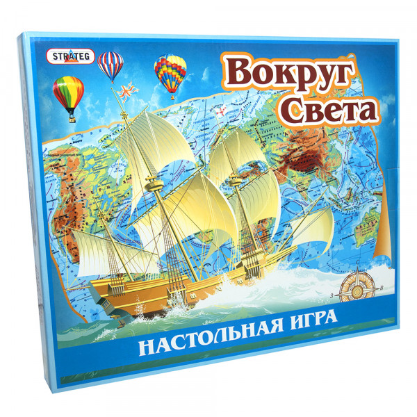 Игра настольная Strateg Вокруг света, русский язык