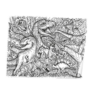 Раскраска Strateg Cool coloring 1108 Динозавры, 70х50 см