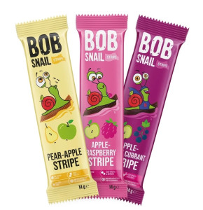 Конфеты натуральные Улитка Боб, пастила, страйпсы, вкусы в ассортименте, 14 грамм