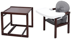 Стульчик - трансформер для кормления Пони/Винни-220, пластиковая столешница, тонированный