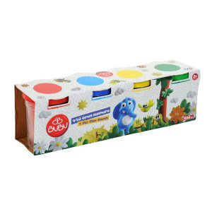 Тесто для лепки BUBU Play Dough, в баночке, 4 шт