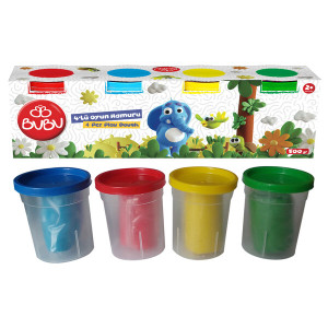 Тесто для лепки BUBU Play Dough, в баночке, 4 шт