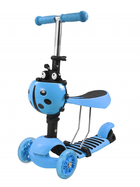 Самокат-беговел Tilly BT-KS-0166 Божья коровка, трехколесный, с сиденьем и корзиной