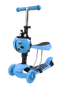 Самокат-беговел Tilly BT-KS-0166 Божья коровка, трехколесный, с сиденьем и корзиной