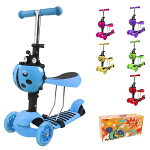 Самокат-беговел Tilly BT-KS-0166 Божья коровка, трехколесный, с сиденьем и корзиной