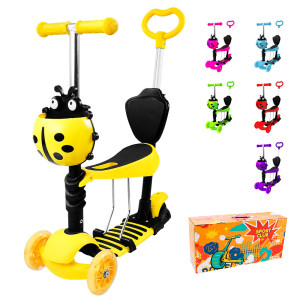 Самокат Tilly BT-KS-0167, трехколесный, с родительской ручкой и сиденьем