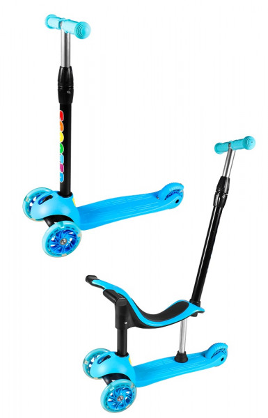 Самокат трехколесный Tilly BT-KS-0172, с родительской ручкой и сиденьем