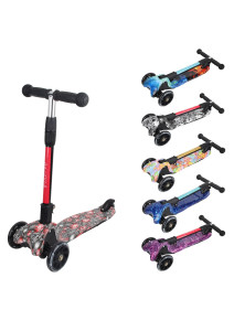 Самокат Tilly GS-0005 MINI принт Galaxy, трехколесный, складной