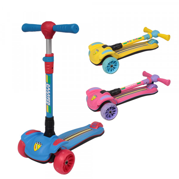 Самокат Tilly GS-0042, трехколесный, PU, складной