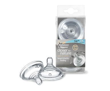 Соска силиконовая для бутылочки TommeeTippee, средний поток, 3m+, 2шт.    