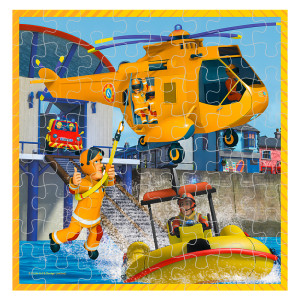 Набор пазлов Trefl 3 в 1 Пожарный Сэм в действии, 106 элементов