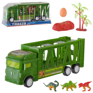Трейлер 628A-4, с динозаврами, инерционный, 19,5см