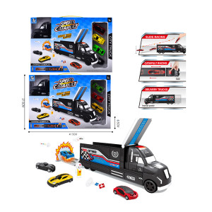 Трейлер с машинками 48112, инерционный, с функцией запуска машинок