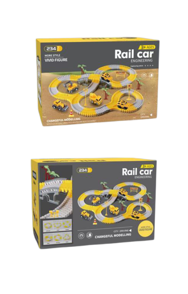 Трек Rail Car, строительная техника, 234 детали