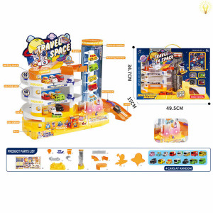 Трек-горка Trevel in Space Космос: 4 этажа, 4 машинки, световые эффекты