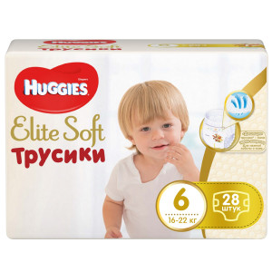 Трусики Huggies Elite Soft Pants №6 (16-22 кг), 28шт.