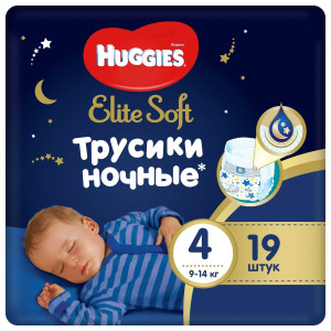 Трусики Huggies Elite Soft Pants Ночные №4 (9-14 кг) 19шт.