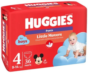 Трусики Huggies Pants Little Movers для мальчиков №4 (9-14 кг) 36шт.