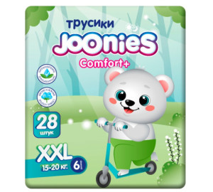 Трусики Joonies Comfort+ XXL (15-20кг), 28шт.