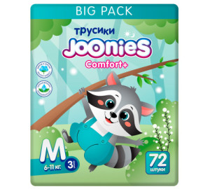 Трусики Joonies Comfort+ M (6-11кг), 72шт.