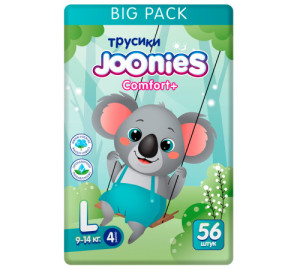 Трусики Joonies Comfort+ L (9-14кг), 56шт.