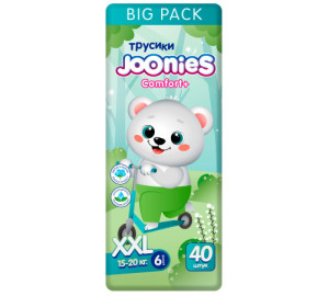 Трусики Joonies Comfort+ XXL (15-20кг), 40шт.