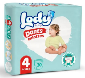 Трусики для мальчика и девочки Lody Baby Pants Culottes №4 (7-18кг) 30шт.