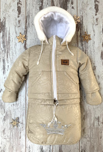 Комбинезон для новорожденных EL Корона, зимний, с вышивкой, 3 в 1, до 2-х лет