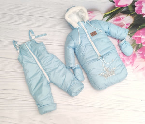 Комбинезон для новорожденных EL Корона, зимний, с вышивкой, 3 в 1, до 2-х лет