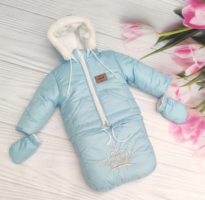 Комбинезон для новорожденных EL Корона, зимний, с вышивкой, 3 в 1, до 2-х лет