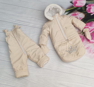 Комбинезон для новорожденных EL Корона, зимний, с вышивкой, 3 в 1, до 2-х лет