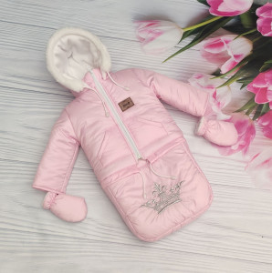 Комбинезон для новорожденных EL Корона, зимний, с вышивкой, 3 в 1, до 2-х лет