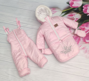 Комбинезон для новорожденных EL Корона, зимний, с вышивкой, 3 в 1, до 2-х лет