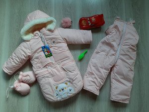 Комбинезон для новорожденных EL, трансформер 3 в 1, зимний, до 2-х лет