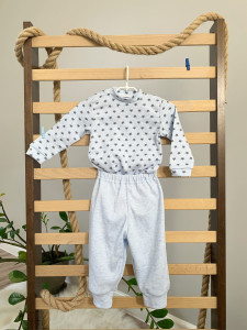 Комплект одежды для малыша 6260-633, боди с длинным рукавом и штанишки, 100% хлопок, интерлок начесной